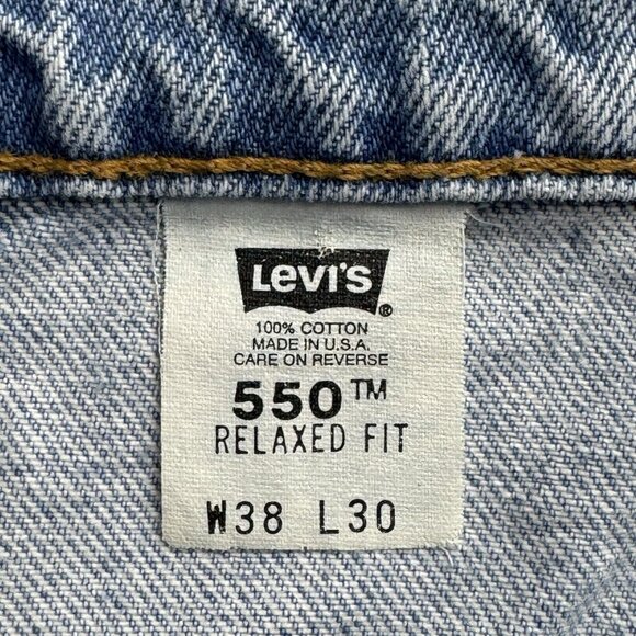 VTG Levis 550 Jeans Mens 38x30 Blue Relaxed Fit Retro Grunge 90s Y2K Made In USA - Picture 5 of 11